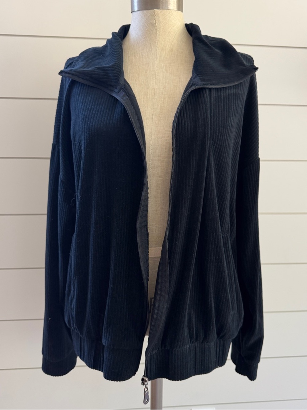⚡️RBX Black Ribbed Zip-Up Jacket
